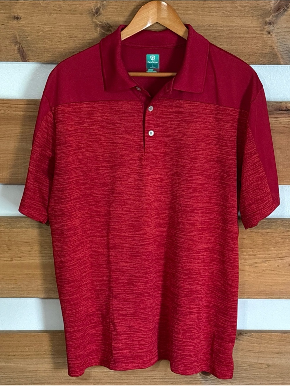 Pro Tour Air Play Vibrant Red Short Sleeve Collared Golf Polo Men's Size L